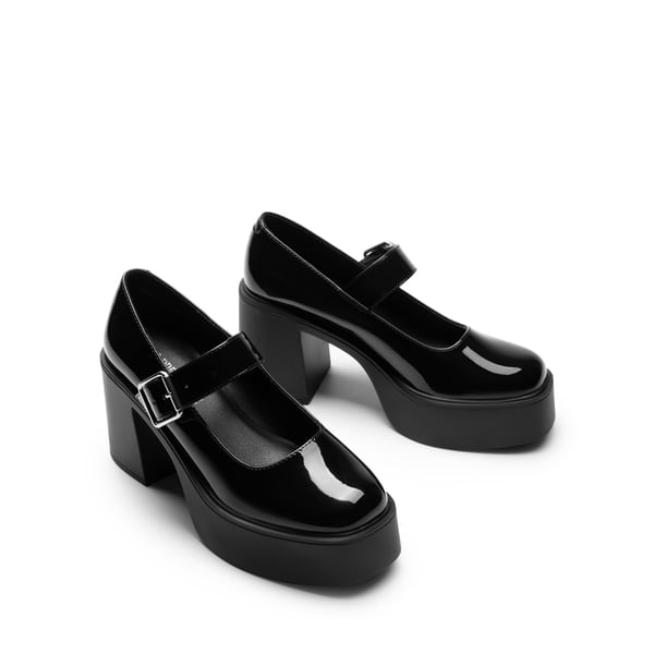 Platform Mary Jane Pumps - BLACK - 5